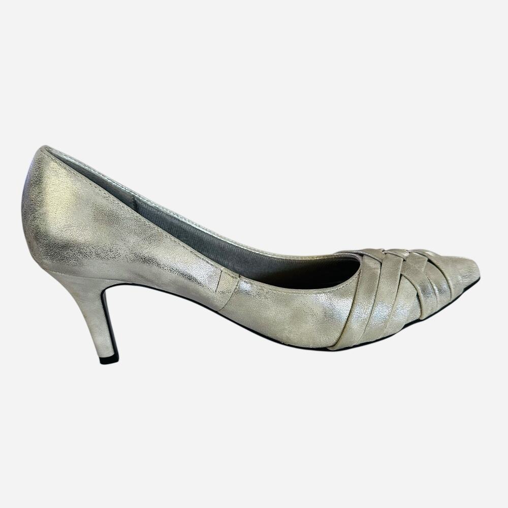 Life‎ Stride Silver Metallic Sentiment Pump Heels. Size 6.5 - Picture 9 of 13